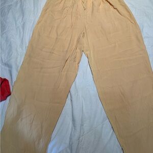 Inclinations beige Wide-Leg palazzo linen loungewear Pants, boho, spring, Easter